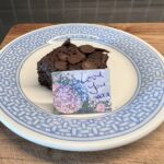 A photo of a plate with a slice of the Guilt Free Chocolate Brownie